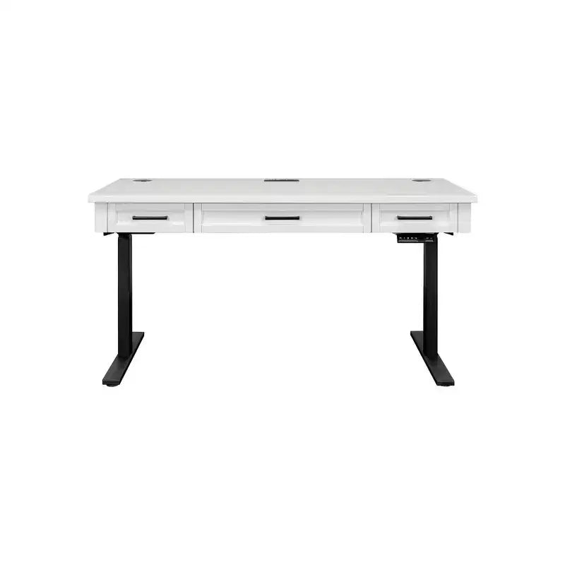 Modern Inlay Design Wood Console for TVs up to 40" Console White/Brown - Tate Collection - Martin Furniture