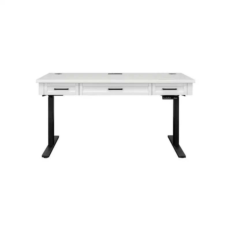 Modern Inlay Design Wood Console for TVs up to 40" Console White/Brown - Tate Collection - Martin Furniture