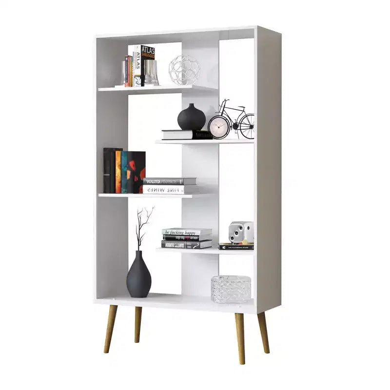 65" Stockholm Bookcase White - Boahaus: Modern Style, 5-Tier Laminate, Anti-Tip, Adult Assembly Required