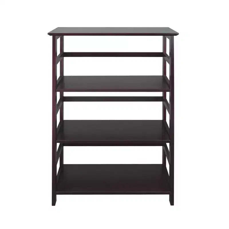42" 4 Shelf Bookcase Espresso - Flora Home: Solid Wood, Contemporary, Open Back