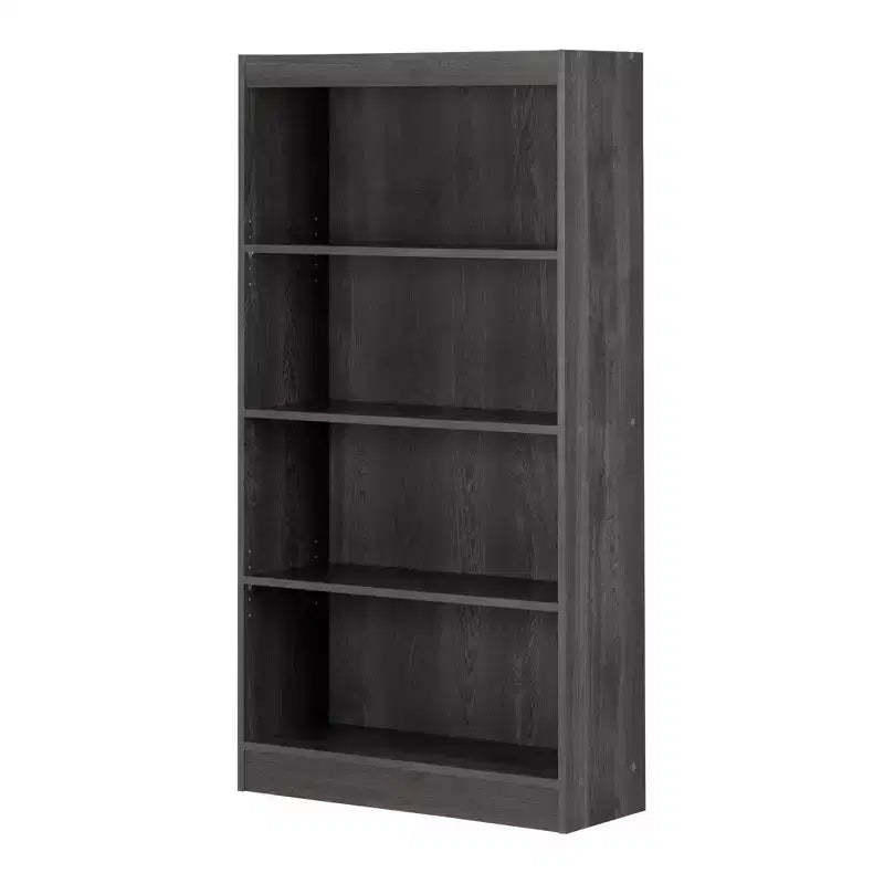 South Shore 56" 4 Shelf Decorative Bookshelf: Gray Oak, Vertical Design, Particle Board Frame, 25 lb Shelf Capacity