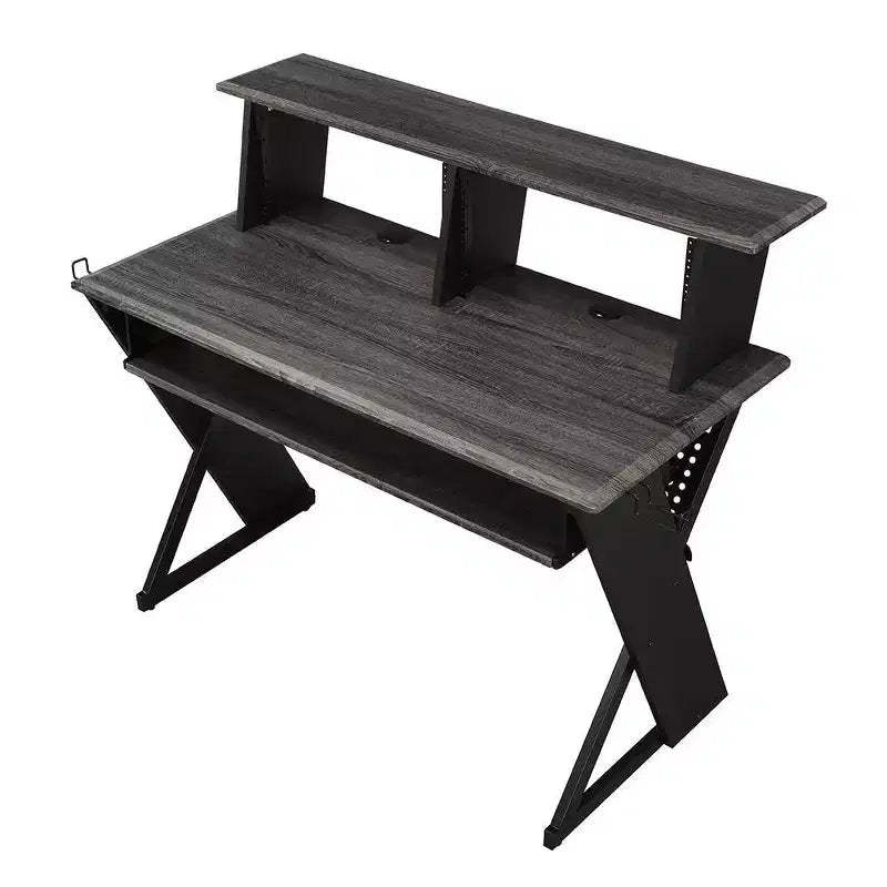 Humanity 47" Decorative Bookshelf Black - Acme Furniture: Metal Frame, Wood Composite Surface, Open Storage Shelf