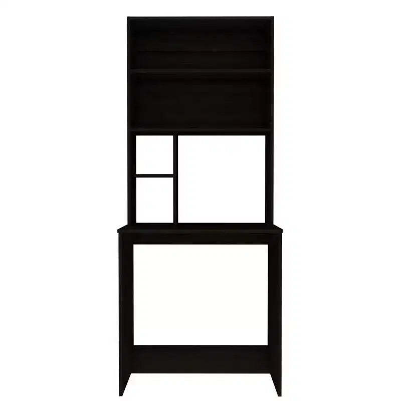 Jeddah Computer Desk Black - Boahaus: Modern Style, Scratch-Resistant, Open Storage Shelf, Wood Laminate