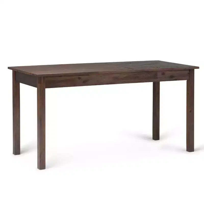 60" Garret Desk Distressed Brown - WyndenHall: Solid Acacia, USB Power Outlet, Hutch Storage
