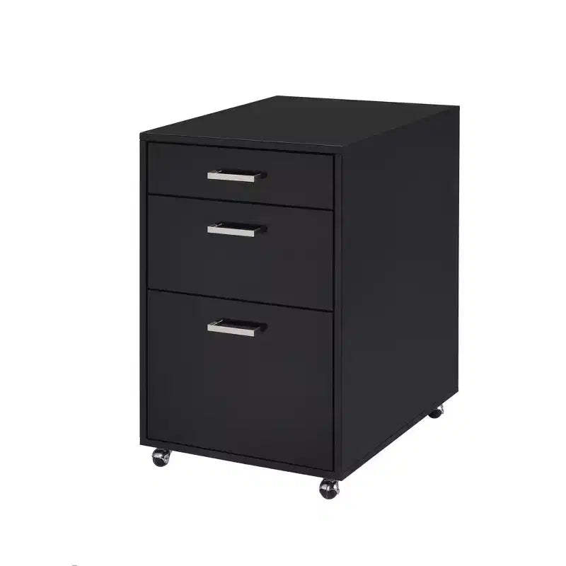 Acme Furniture Coleen File Cabinets Black High Gloss/Chrome Finish