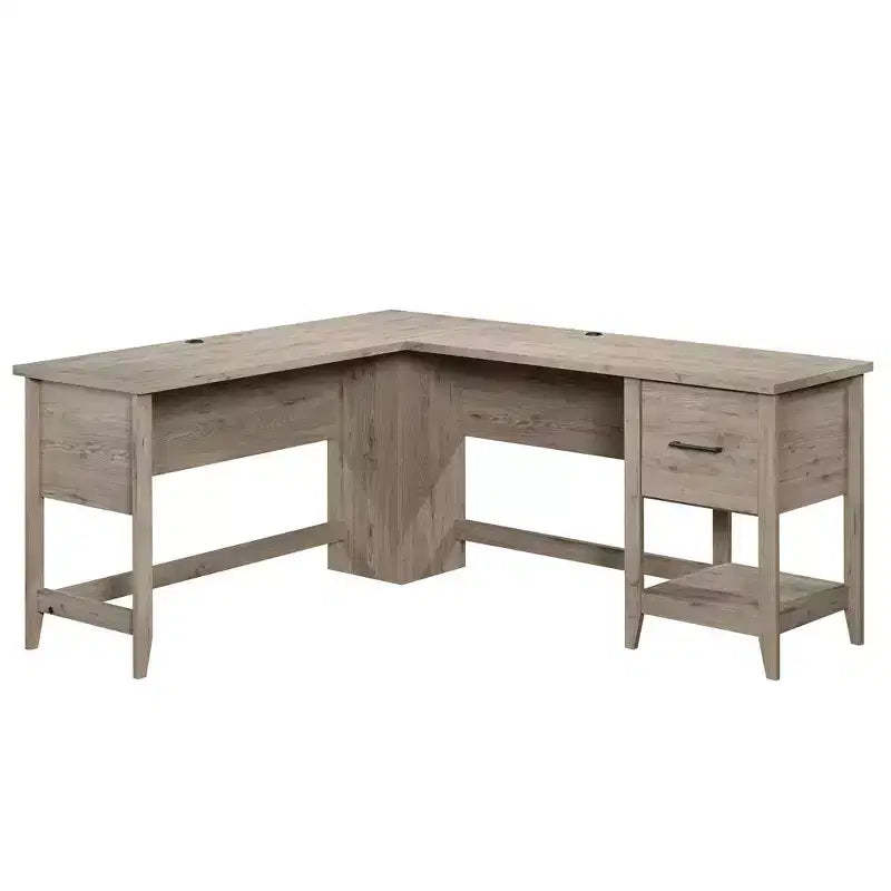 Sauder Summit Station L Desk Laurel Oak: Home Office Furniture with File Storage & Cable Management