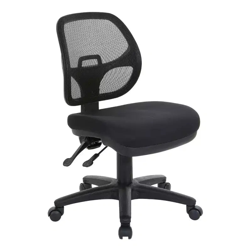 Ergonomic Task Chair Black - OSP Home Furnishings: Swivel, Mesh Lumbar Support, Adjustable Height