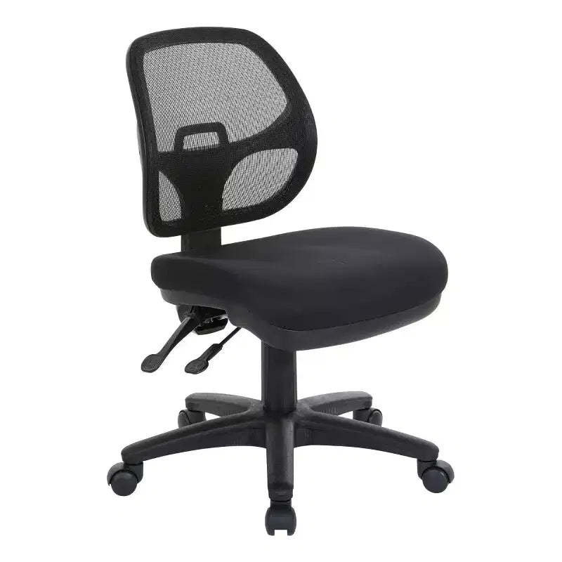 Ergonomic Task Chair Black - OSP Home Furnishings: Swivel, Mesh Lumbar Support, Adjustable Height