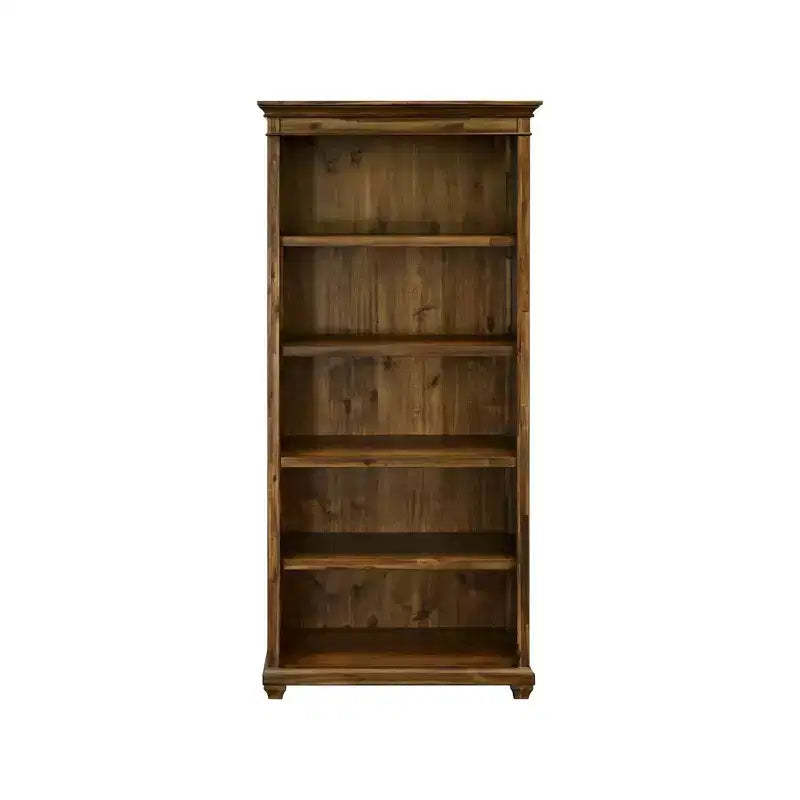 74" Porter Traditional Wood Bookcase With Doors Brown - Martin Furniture