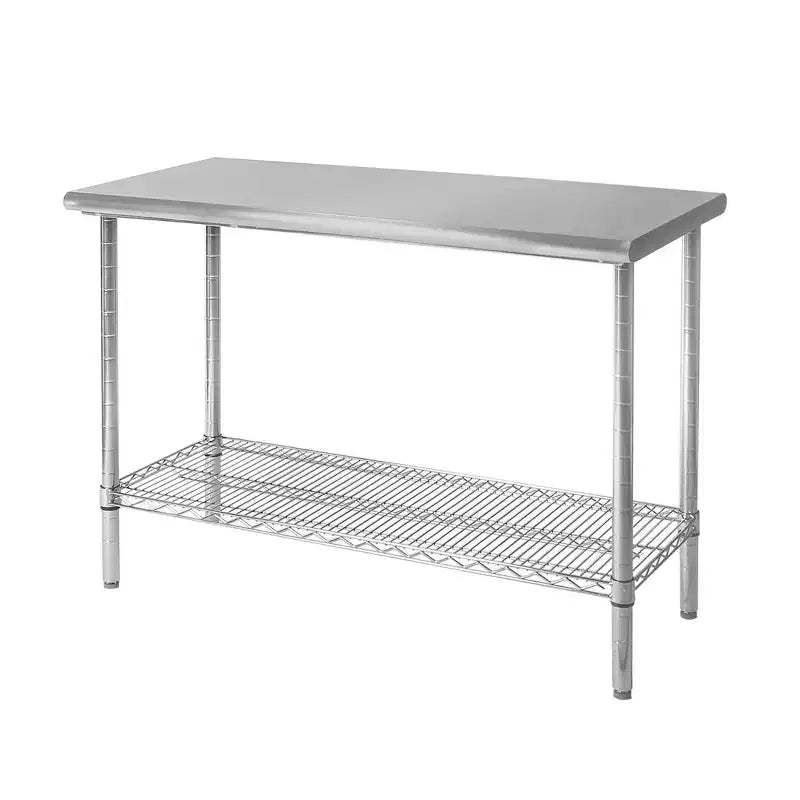 Commercial Grade Nsf Stainless Steel Top Work Table Chrome - Seville Classics: 35.5" Height, Kitchen Cart with Storage