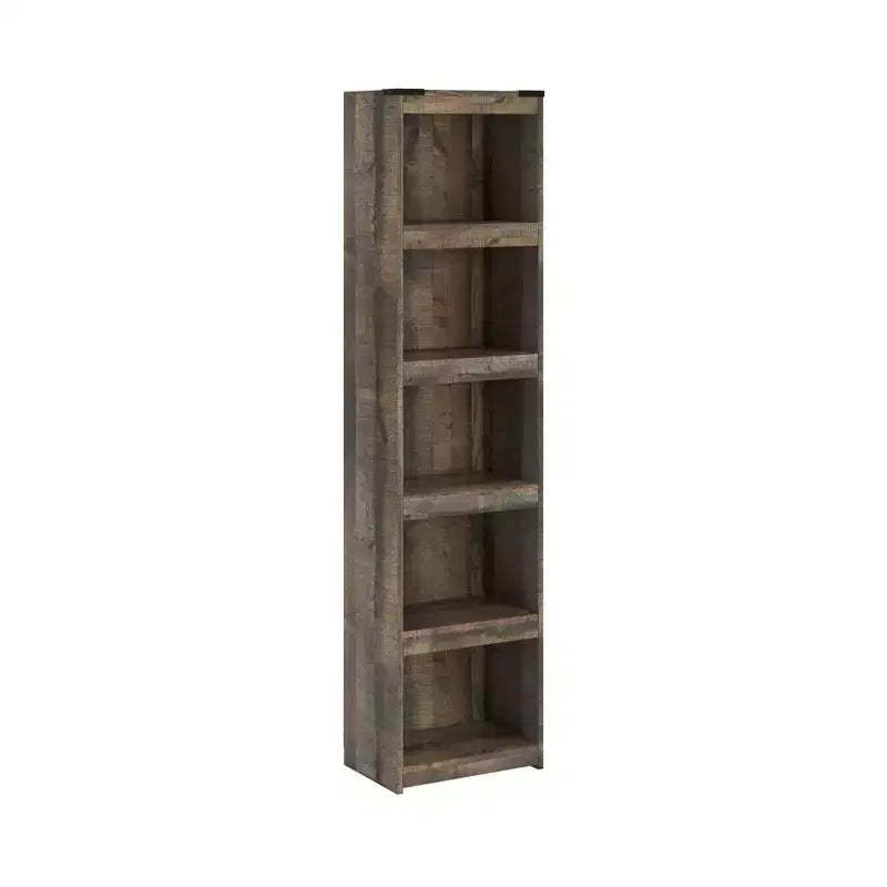 Signature Design by Ashley 72.01" Trinell Pier Brown: Modern Style, 4-Tier Open Shelf Storage, MDF Composite