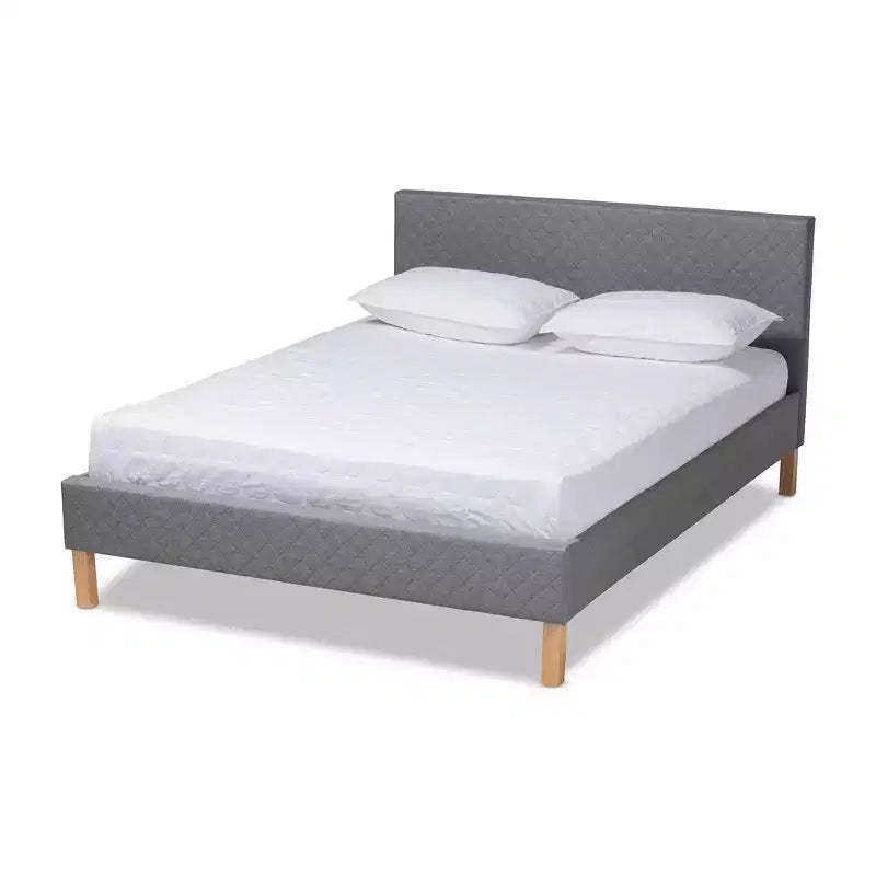 King Aneta Platform Bed Gray - Baxton Studio
