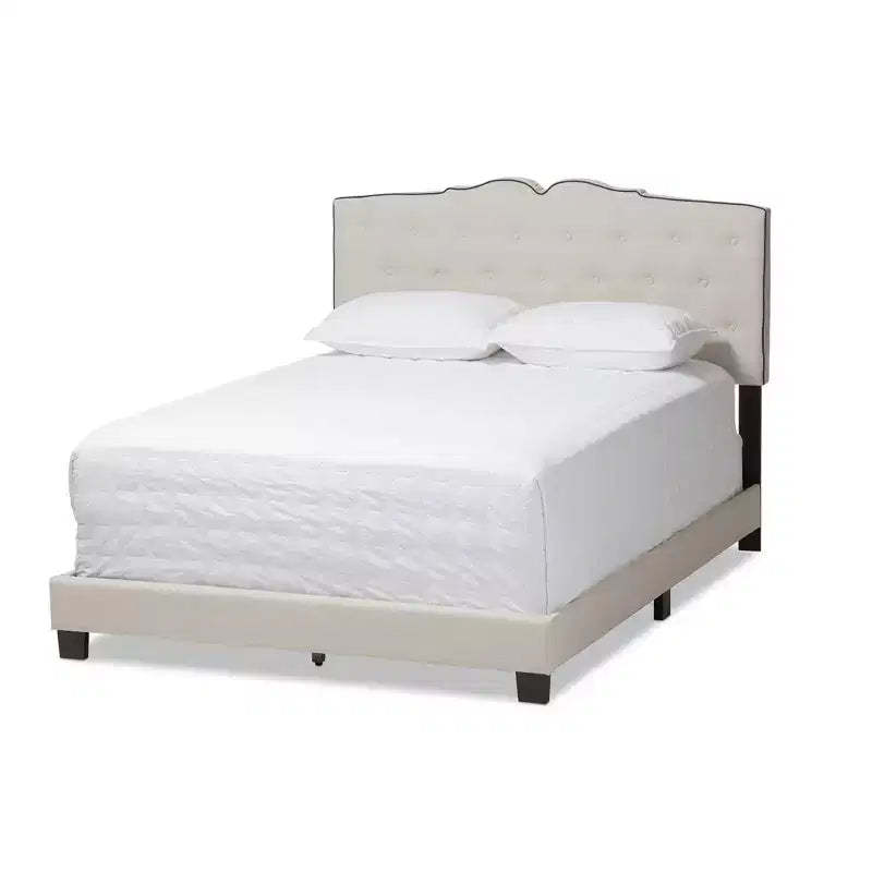 Full Vivienne Modern Bed with Headboard & Box Spring Support - Baxton Studio
