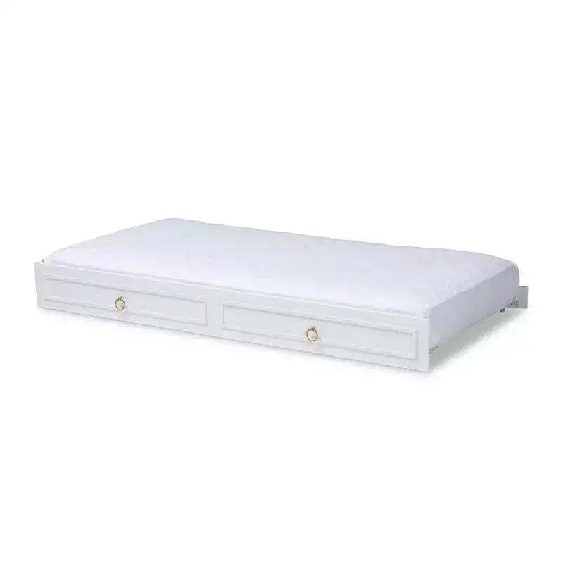 Twin Mariana White Finished Wood Trundle White - Baxton Studio