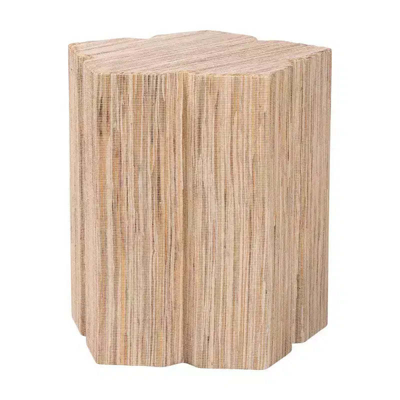 bali & pari Janeth Woven Grasscloth End Table Natural