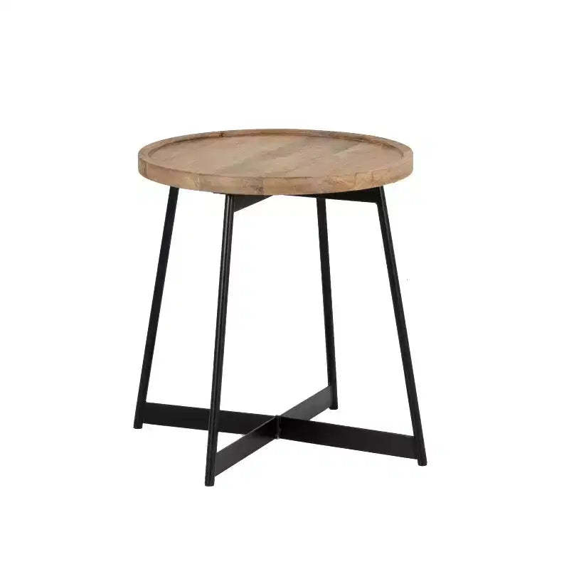 Powell Tyrion Wood and Metal Side Table Natural