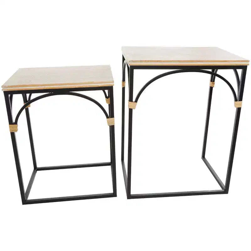 Olivia & May Metal Arched Accent Table: Set of 2, No Assembly, Indoor Use, Modern Farmhouse Style