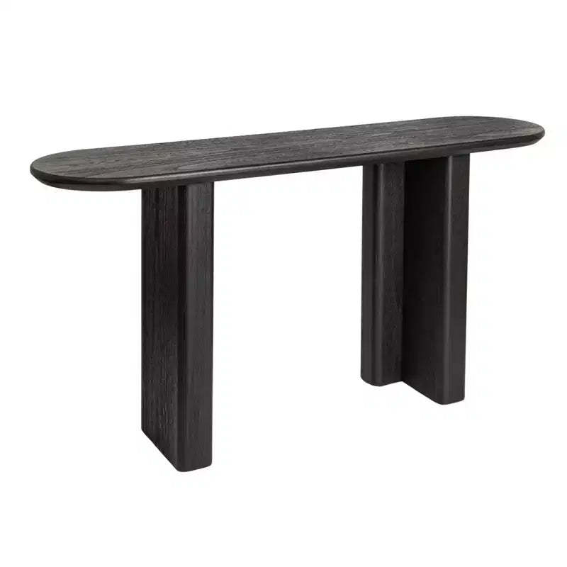 Storied Home Asymmetrical Console Table Black