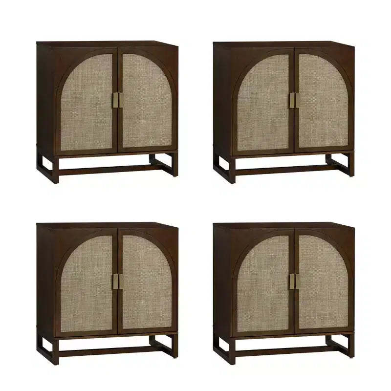 Nathan James Set of 4 Paxton Console with Doors Dark Brown