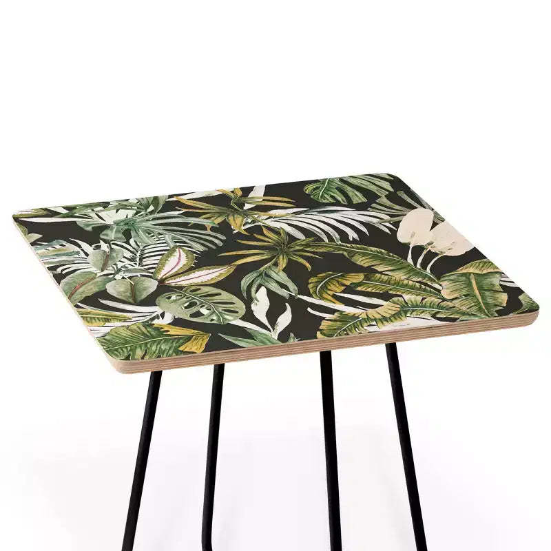 Marta Barragan Camarasa Dark Watercolor Jungle Side Table Black - Deny Designs