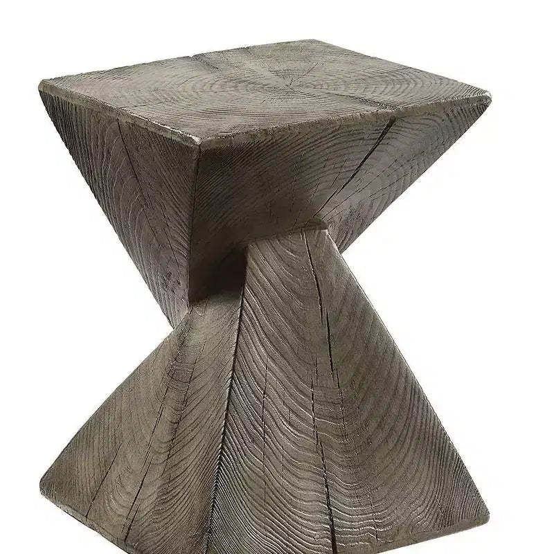 13" Zahi Accent Table Weathered Oak Finish - Acme Furniture: Modern Rectangle Cement, Space-Saving Design