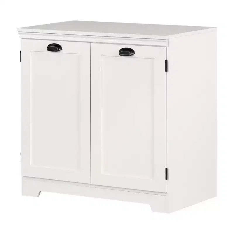 2 Door Farnel Storage Cabinet Pure White - South Shore: Farmhouse Style, Adjustable Shelves