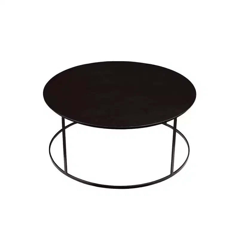 Robertson Round Metal Coffee Table Dark Brown Finish - Boraam