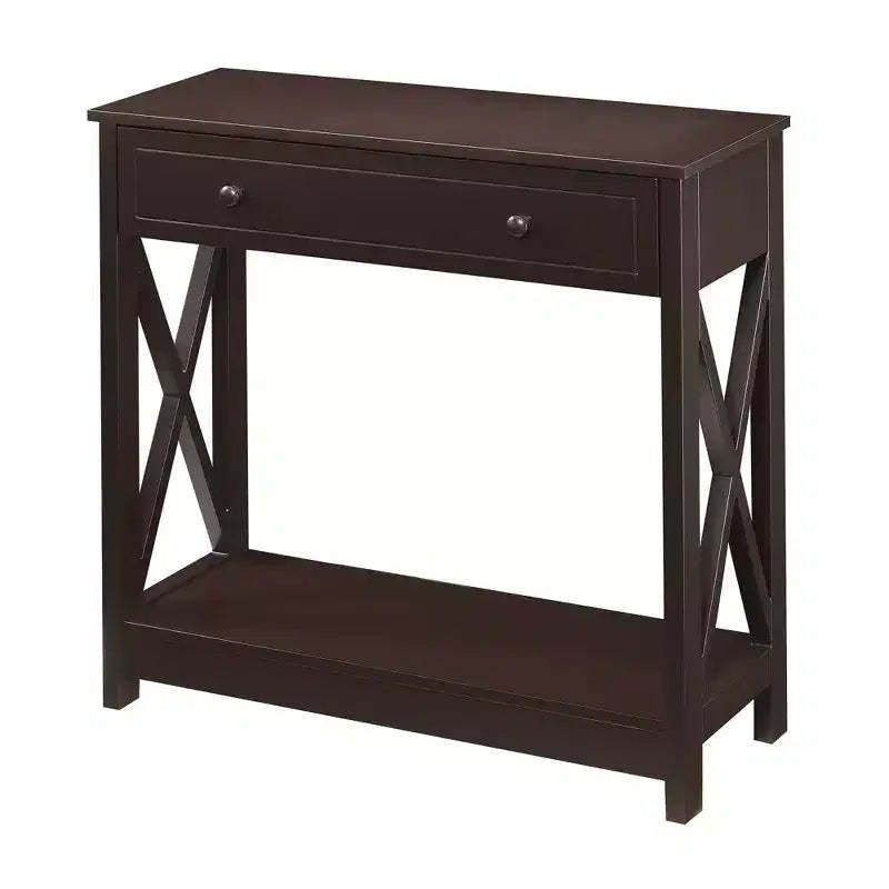 Breighton Home Oxford 1 Drawer Entryway Hall Table with Shelf in Espresso