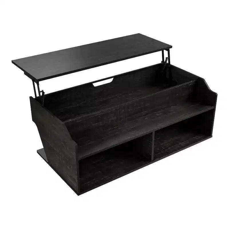 44" Hawkpoint Transitional Lift Top Coffee Table Reclaimed Black Oak - miBasics