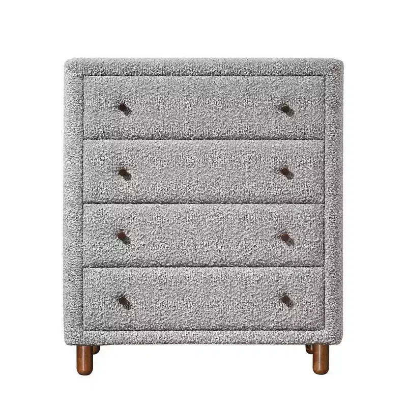 33" Cleo Decorative Storage Drawer Gray Boucle - Acme Furniture: Boucle Finish, 5 Drawers, Wood Composite, No Assembly Required