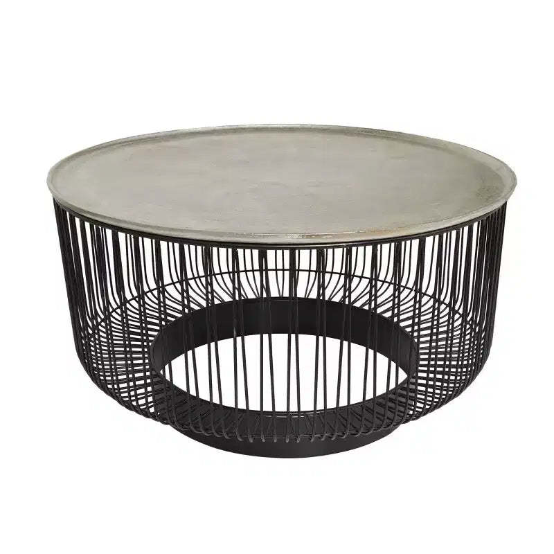 Olivia & May Metal Geometric Open Frame Wire Coffee Table