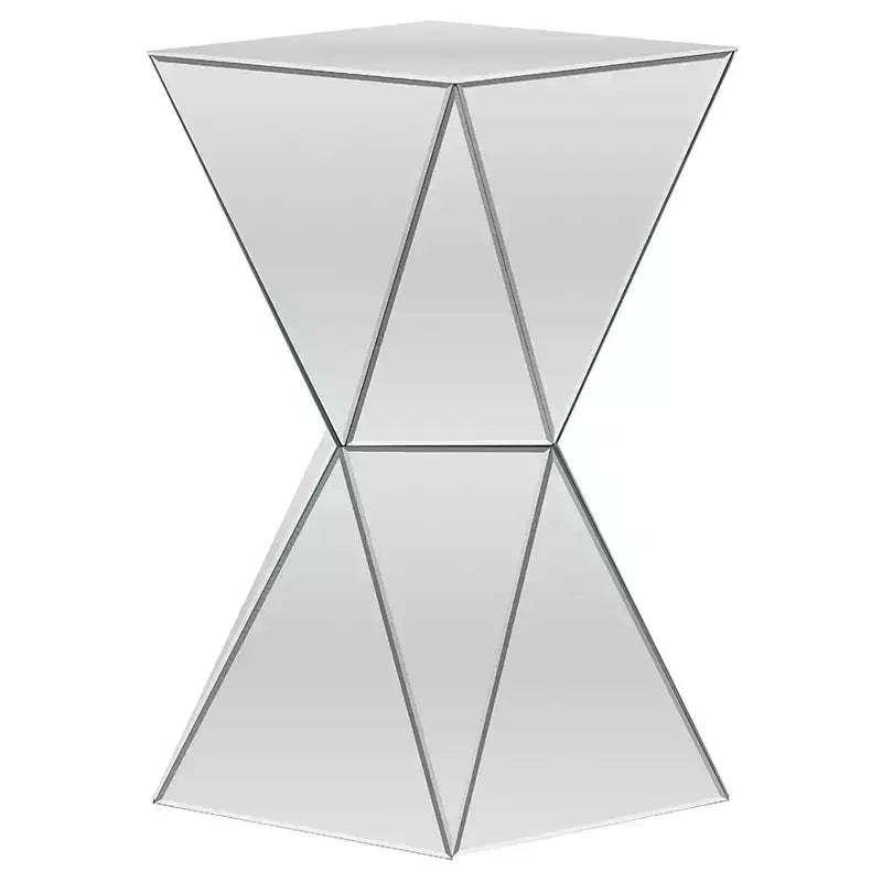Rebecca Contemporary Multi-Faceted Mirrored Side Table - Baxton Studio