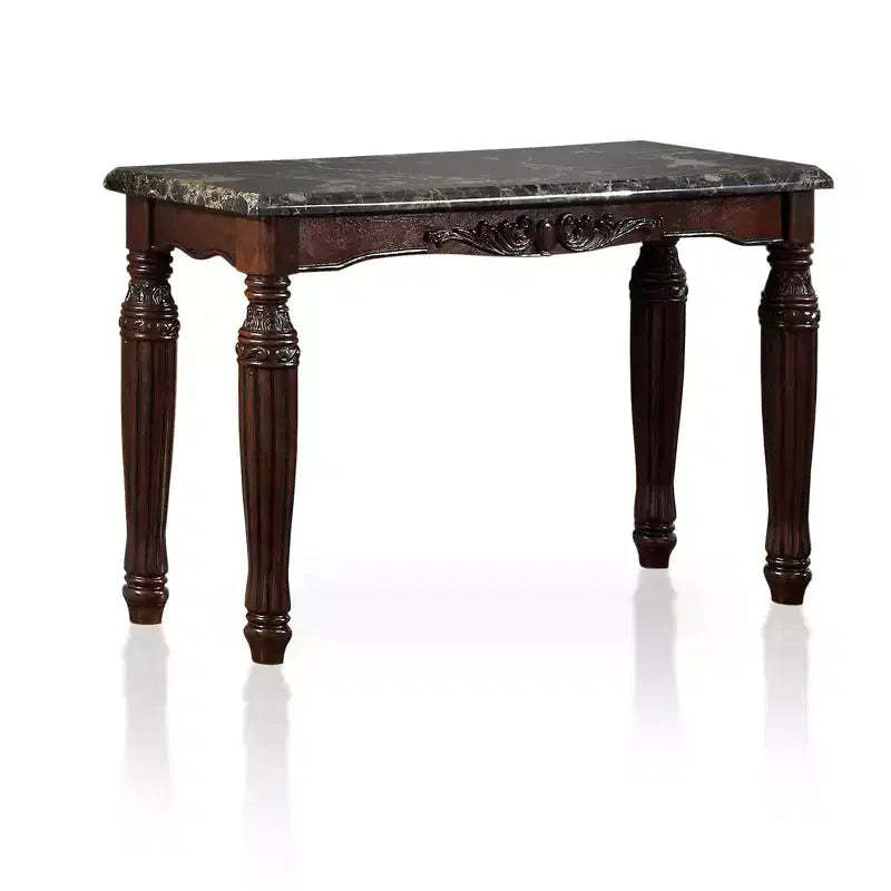 Mullie Traditional Faux Marble Top Sofa Table Brown - HOMES: Inside + Out: Elegant Entryway Furniture, Espresso Finish
