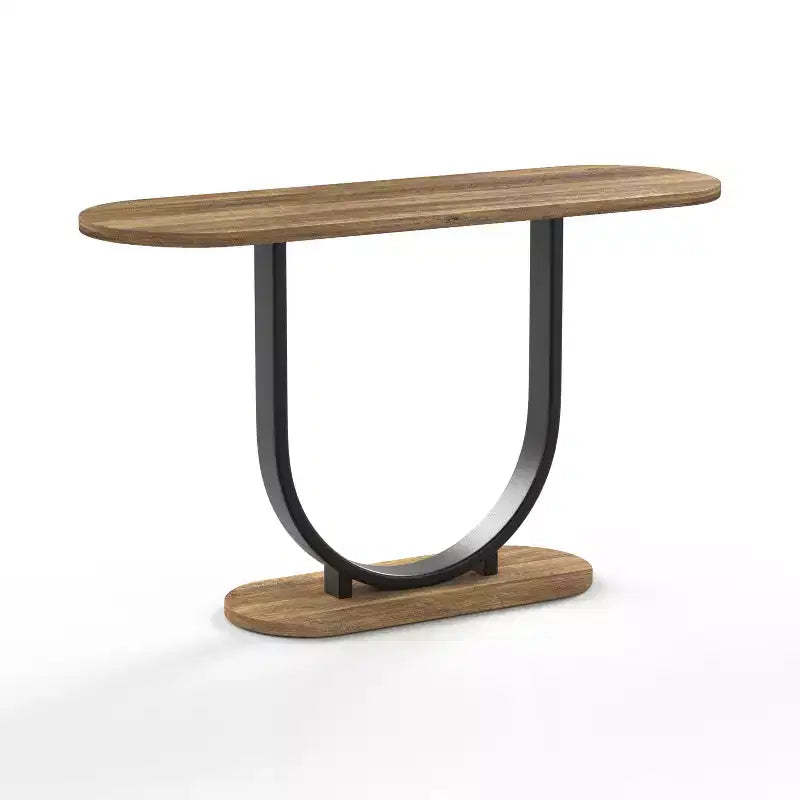miBasics 47" Earthgift Industrial U Shaped Sofa Table