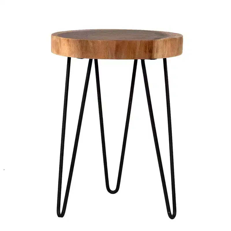 East at Main Natura Freeform Side Table with Iron Base Brown/Black