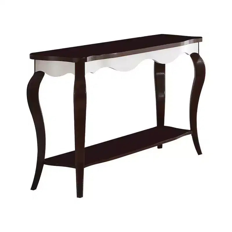 Acme Furniture Mathias Console Table White/Walnut Finish