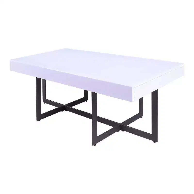 47.25" Neyo Rectangle Coffee Table with Drawers White - miBasics