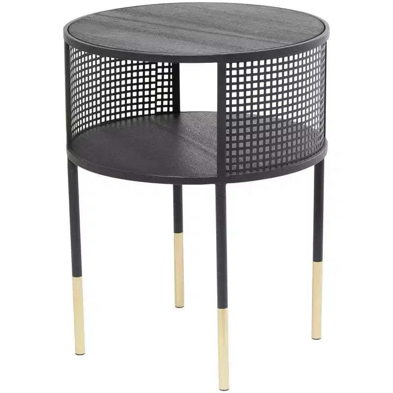 Olivia & May Metal Open Grid Frame 1 Shelf Accent Table: Round, No Assembly, Indoor Use