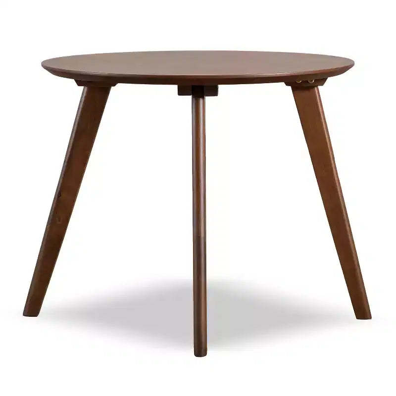 HOMES: Inside + Out Creekside 23" Round Mid-Century Modern Accent Side Table Walnut