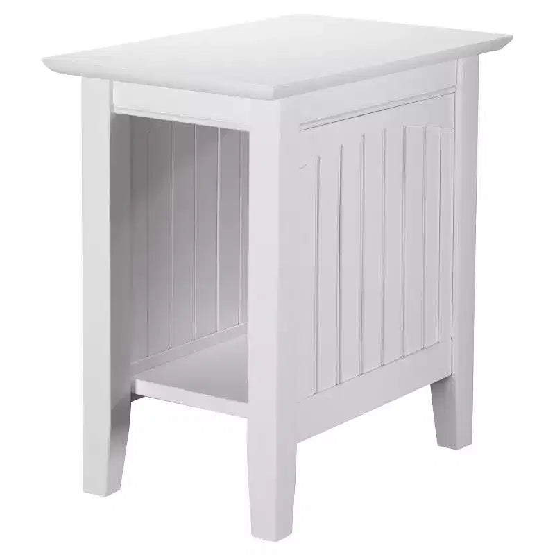 Nantucket Chair Side Table White - AFI: Solid Hardwood, Bead Board Design, Eco-Friendly