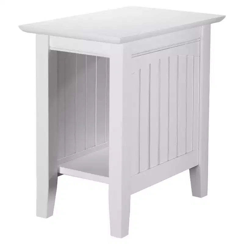 Nantucket Chair Side Table White - AFI: Solid Hardwood, Bead Board Design, Eco-Friendly