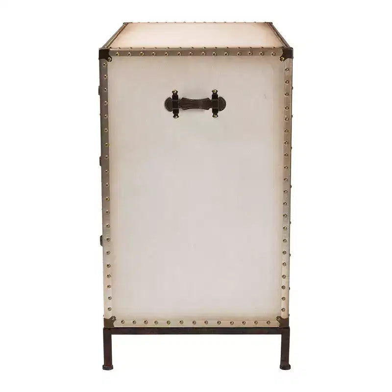 Baxton Studio Benton Canvas 4 Drawer Storage Cabinet Beige/Coffee/Black