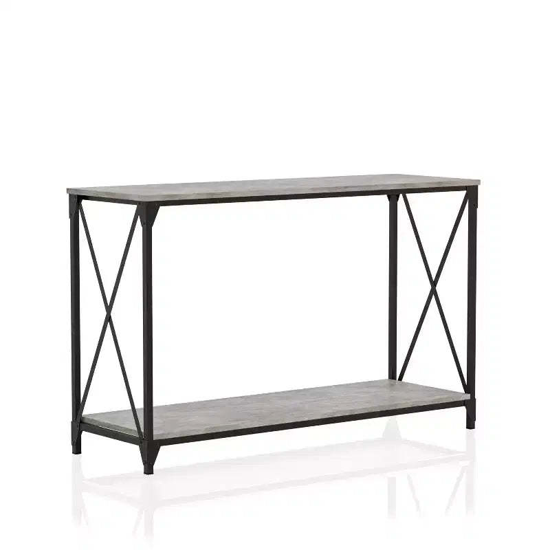 Rosslea Lower Shelf Sofa Table Black/Gray - HOMES: Inside + Out: Industrial Style, Metal Frame, Storage Shelf