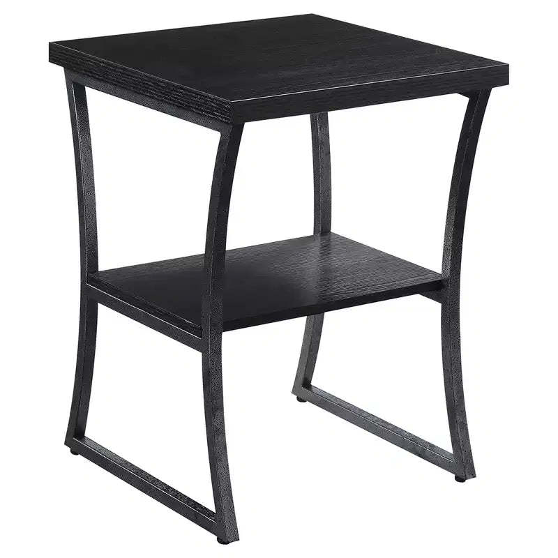 X Calibur End Table Espresso/Slate Gray - Breighton Home: Durable Frame, Bottom Shelf, Modern Design