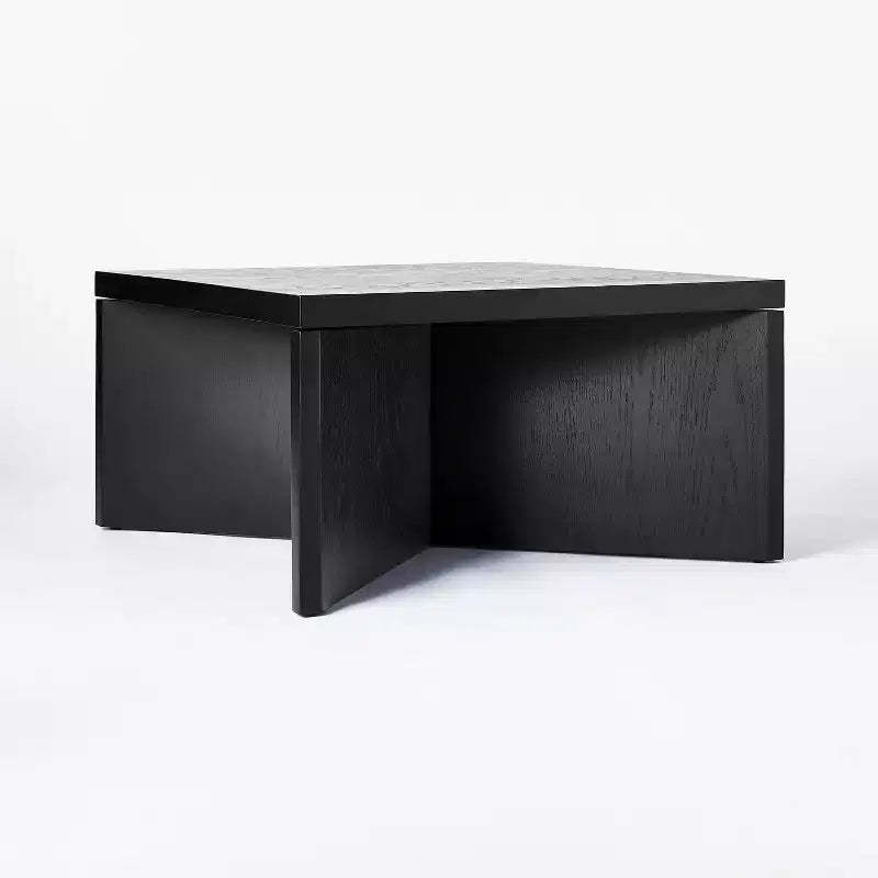 River Heights Square Wooden Coffee Table Black - Threshold™ designed with Studio McGee: Modern Crisscross Leg Design