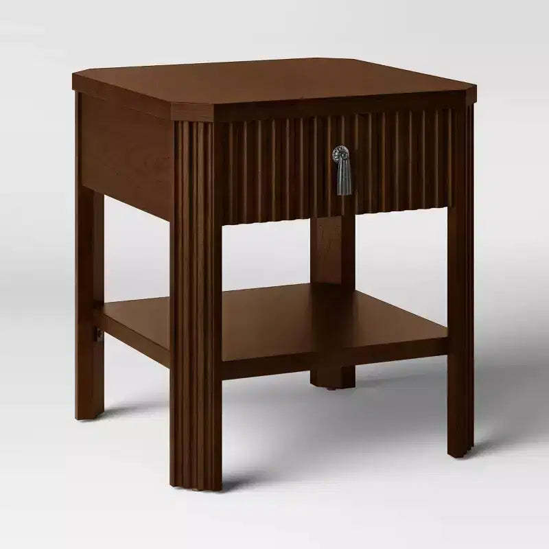 Laguna Nigel Fluted Side Table Brown - Threshold™ designed with Studio McGee
