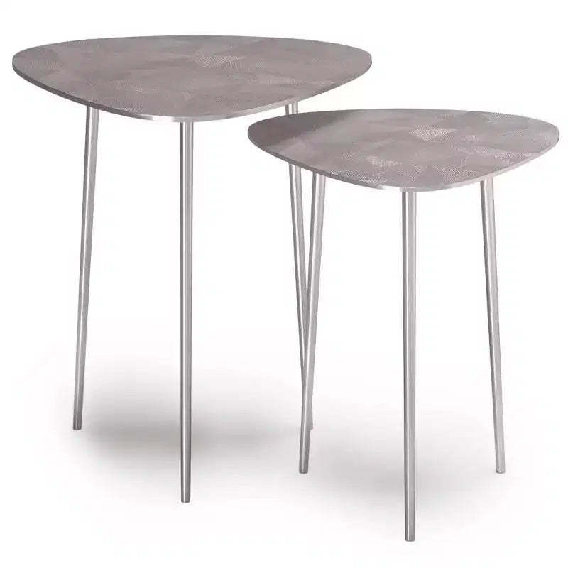 2pc Greene Metal Nesting Tables Nickel - WyndenHall