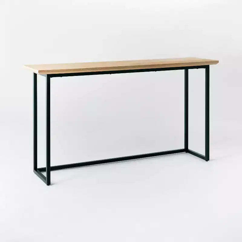 Hidden Hills Mixed Material Console Brown - Threshold™ designed with Studio McGee: Entryway Furniture, 60" Width