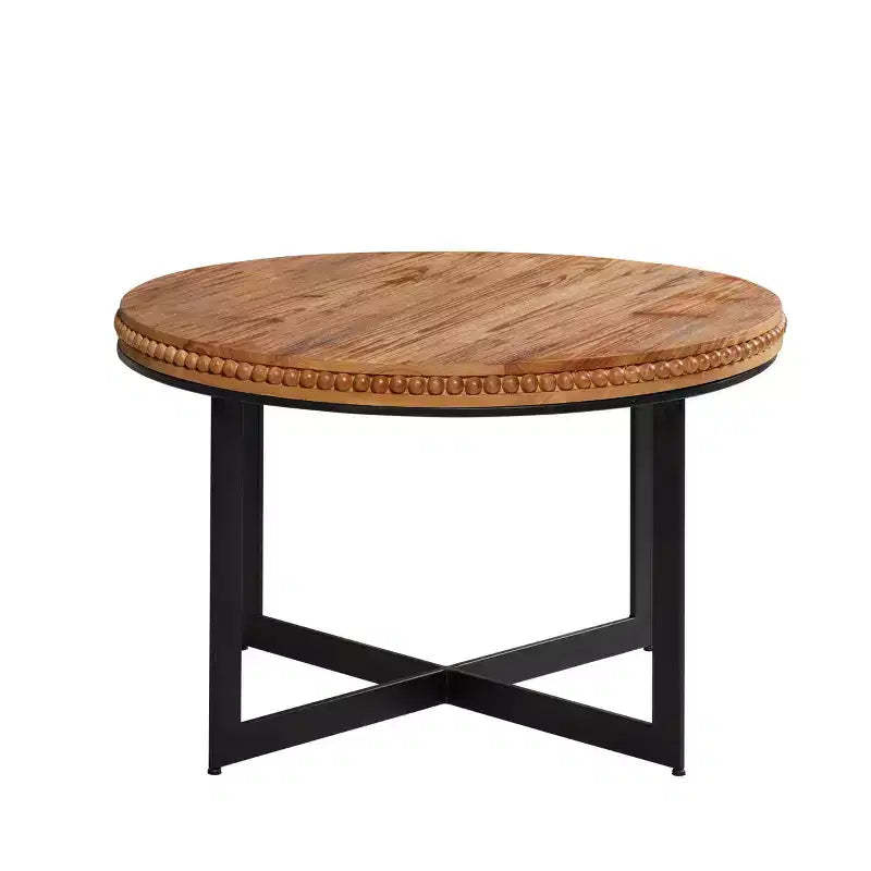 Industrial Wood and Metal Coffee Table Brown - Olivia & May: No Assembly, Sturdy Iron Legs