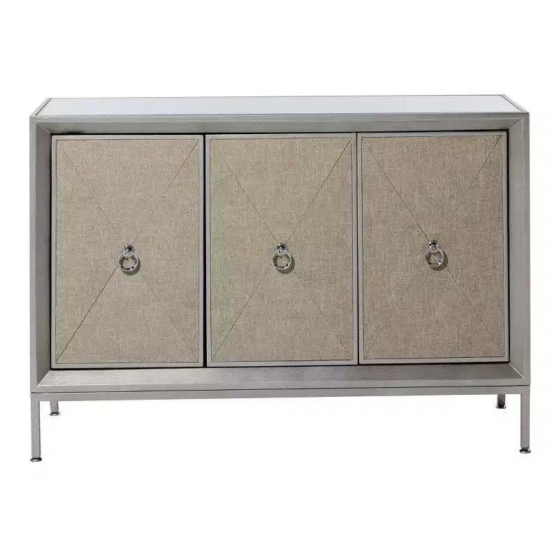 Glam Wood Cabinet Gray - Olivia & May: Stylish Indoor Storage with 2 Shelves, No Assembly Required